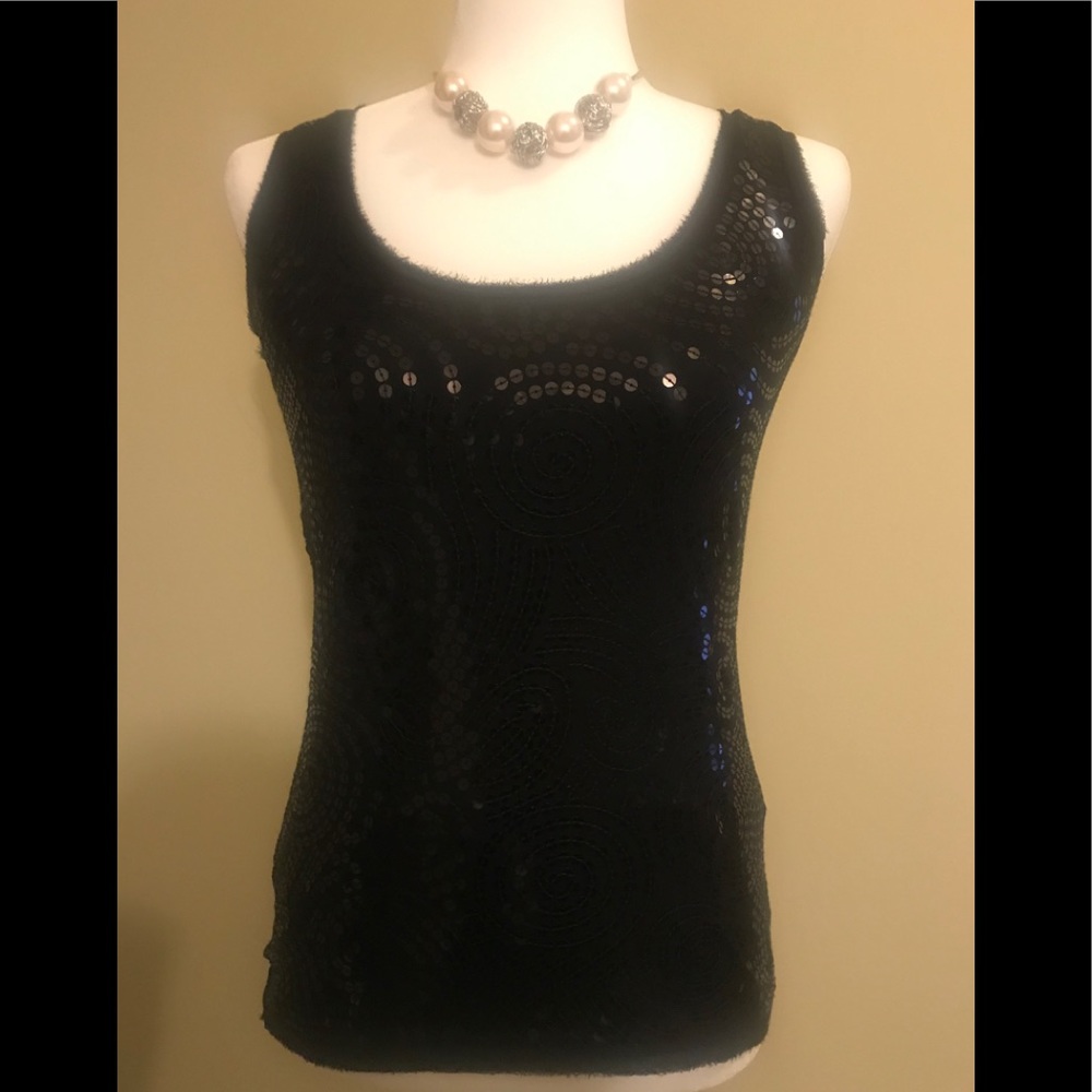 WHITE HOUSE BLACK MARKET Sequined Tank Shirt